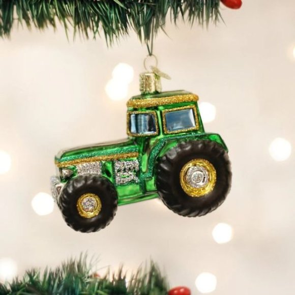 Green Tractor Old World Christmas Ornament - Picture 1 of 2